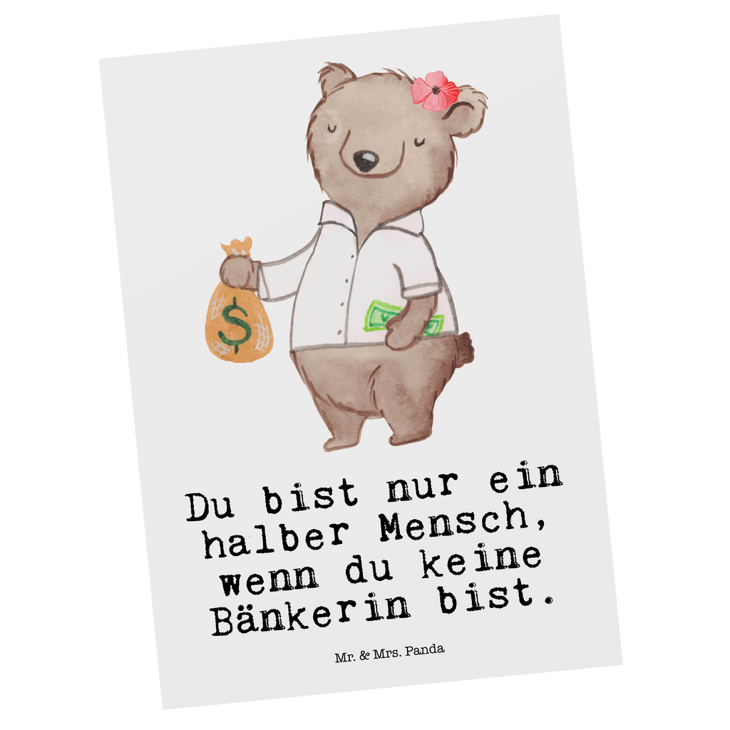 Postkarte Bänkerin mit Herz Geschenkkarte, Grußkarte, Karte, Einladung, Ansichtskarte, Geburtstagskarte, Einladungskarte, Dankeskarte, Beruf, Ausbildung, Jubiläum, Abschied, Rente, Kollege, Kollegin, Geschenk, Schenken, Arbeitskollege, Mitarbeiter, Firma, Danke, Dankeschön, Bänkerin, Bankfachfrau, Bankangestellte, Bankberaterin