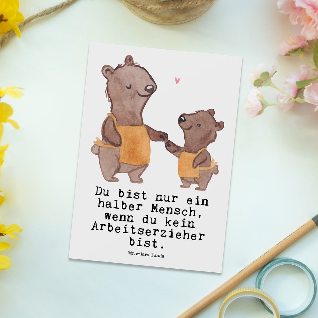 Postkarte Arbeitserzieher mit Herz Geschenkkarte, Grußkarte, Karte, Einladung, Ansichtskarte, Geburtstagskarte, Einladungskarte, Beruf, Ausbildung, Jubiläum, Abschied, Rente, Kollege, Kollegin, Geschenk, Schenken, Arbeitskollege, Mitarbeiter, Firma, Danke, Dankeschön, Arbeitserzieher, Arbeitspädagoge, Studium