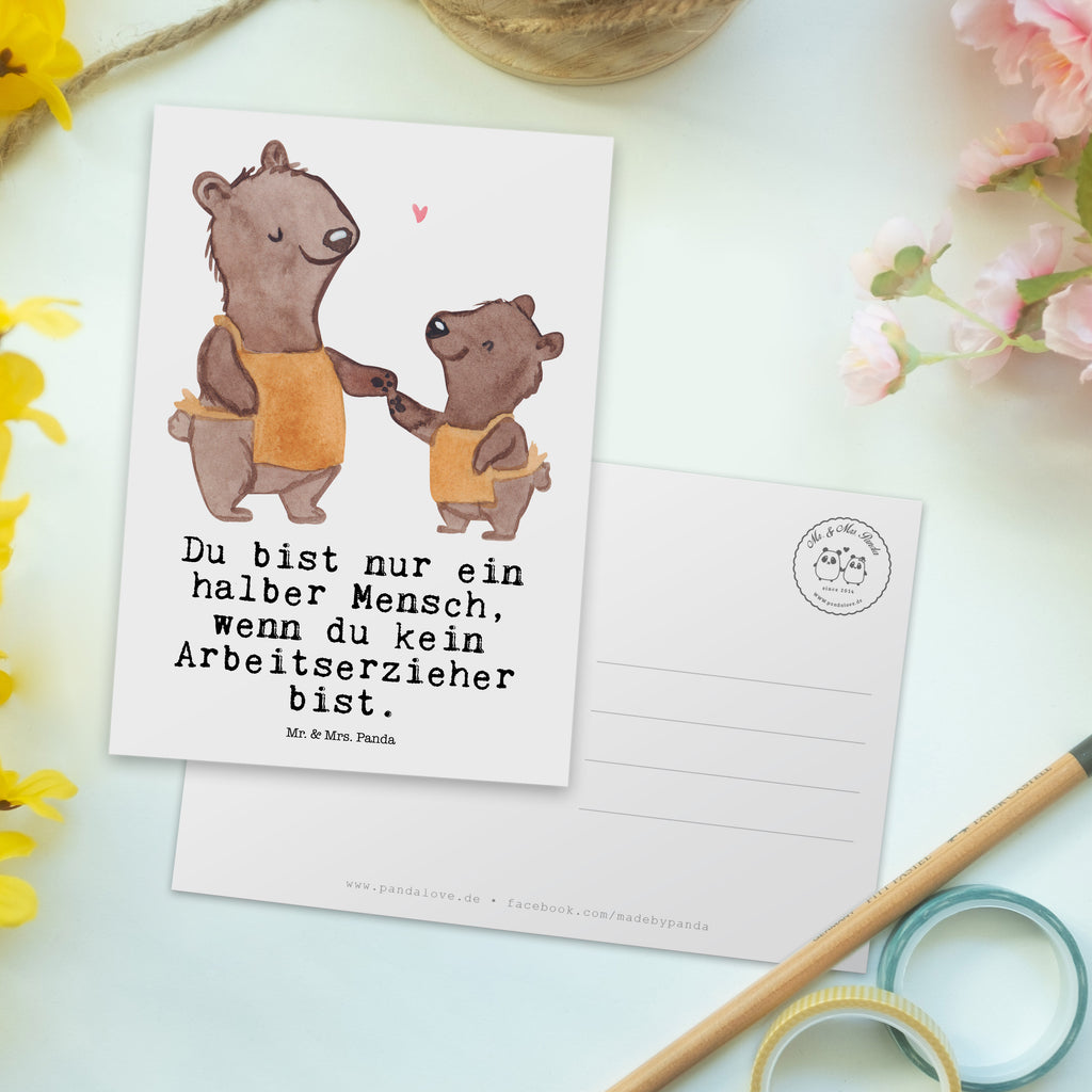 Postkarte Arbeitserzieher mit Herz Geschenkkarte, Grußkarte, Karte, Einladung, Ansichtskarte, Geburtstagskarte, Einladungskarte, Beruf, Ausbildung, Jubiläum, Abschied, Rente, Kollege, Kollegin, Geschenk, Schenken, Arbeitskollege, Mitarbeiter, Firma, Danke, Dankeschön, Arbeitserzieher, Arbeitspädagoge, Studium