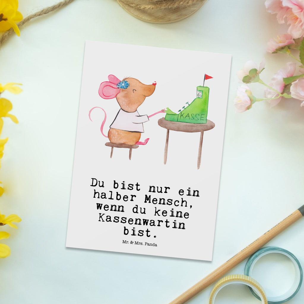 Postkarte Kassenwartin mit Herz Geschenkkarte, Grußkarte, Karte, Einladung, Ansichtskarte, Geburtstagskarte, Einladungskarte, Dankeskarte, Beruf, Ausbildung, Jubiläum, Abschied, Rente, Kollege, Kollegin, Geschenk, Schenken, Arbeitskollege, Mitarbeiter, Firma, Danke, Dankeschön, Kassenwartin, Schatzmeisterin, Verein