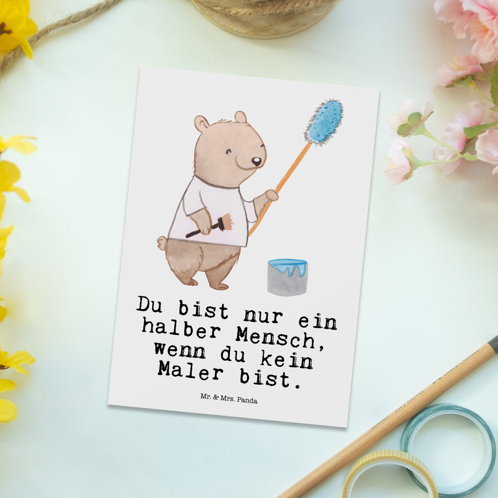 Postkarte Maler mit Herz Geschenkkarte, Grußkarte, Karte, Einladung, Ansichtskarte, Geburtstagskarte, Einladungskarte, Dankeskarte, Beruf, Ausbildung, Jubiläum, Abschied, Rente, Kollege, Kollegin, Geschenk, Schenken, Arbeitskollege, Mitarbeiter, Firma, Danke, Dankeschön, Maler, Malermeister, Gesellenprüfung, Meisterprüfung, Malerbetrieb