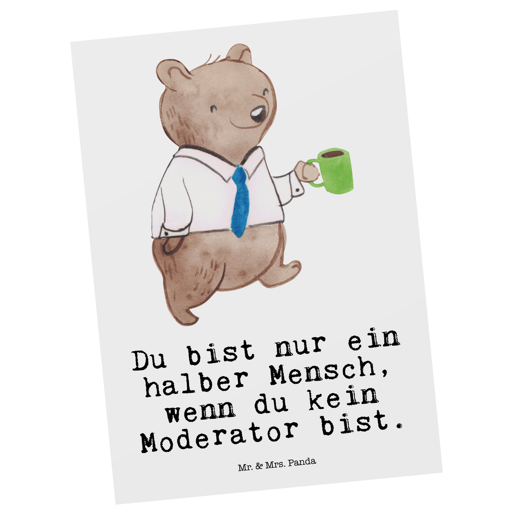 Postkarte Moderator mit Herz Geschenkkarte, Grußkarte, Karte, Einladung, Ansichtskarte, Geburtstagskarte, Einladungskarte, Dankeskarte, Beruf, Ausbildung, Jubiläum, Abschied, Rente, Kollege, Kollegin, Geschenk, Schenken, Arbeitskollege, Mitarbeiter, Firma, Danke, Dankeschön