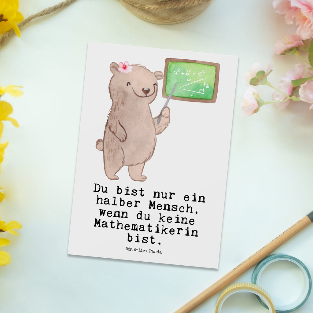 Postkarte Mathematikerin mit Herz Geschenkkarte, Grußkarte, Karte, Einladung, Ansichtskarte, Geburtstagskarte, Einladungskarte, Beruf, Ausbildung, Jubiläum, Abschied, Rente, Kollege, Kollegin, Geschenk, Schenken, Arbeitskollege, Mitarbeiter, Firma, Danke, Dankeschön, Mathematikerin, Mathematik Studium, Studentin Mathe, Bachelor, Master
