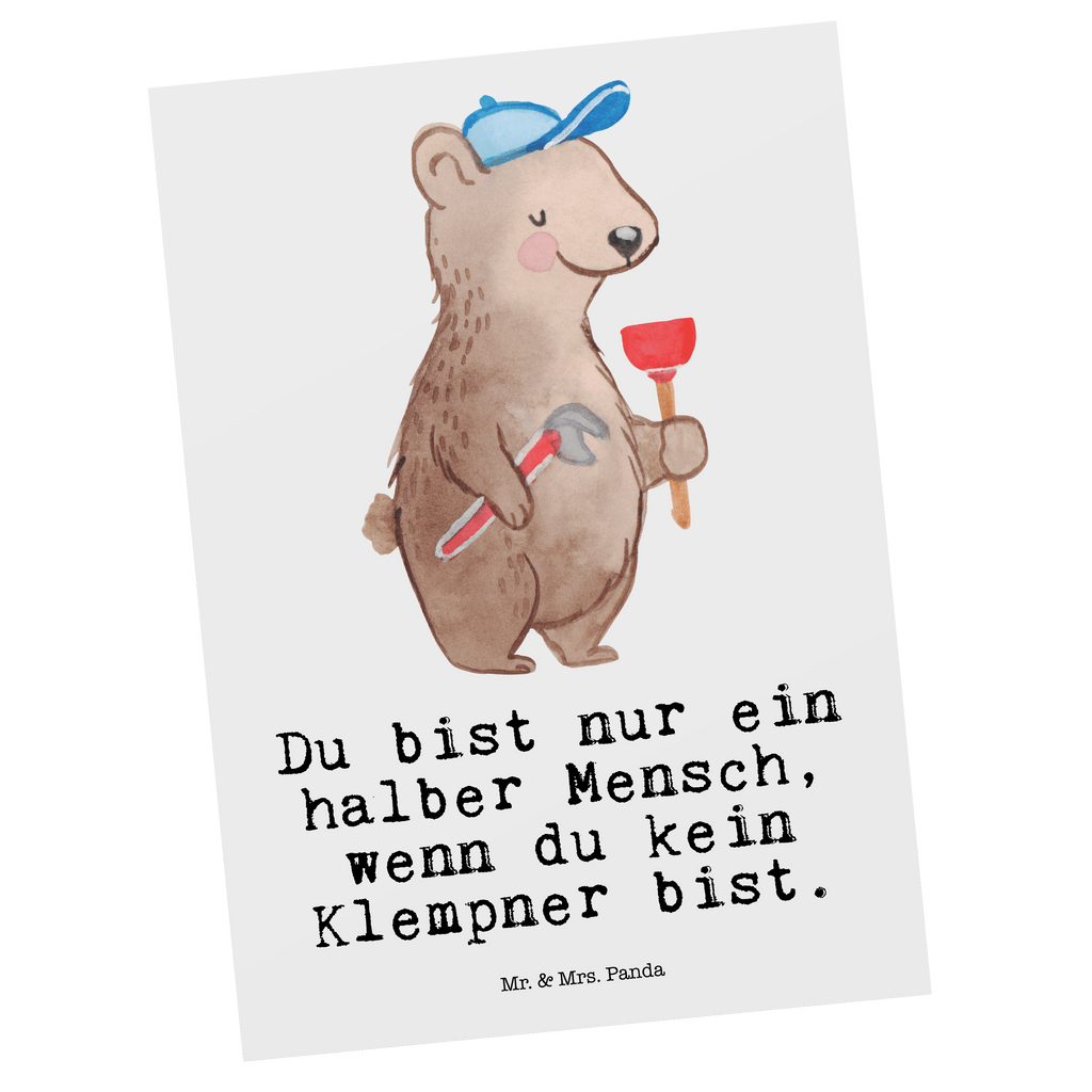 Postkarte Klempner mit Herz Geschenkkarte, Grußkarte, Karte, Einladung, Ansichtskarte, Geburtstagskarte, Einladungskarte, Beruf, Ausbildung, Jubiläum, Abschied, Rente, Kollege, Kollegin, Geschenk, Schenken, Arbeitskollege, Mitarbeiter, Firma, Danke, Dankeschön, Klempner, Handwerker, Installateur, Meister, Gesellenprüfung, Fachbetrieb, Bauklempner, Sanitärinstallationen