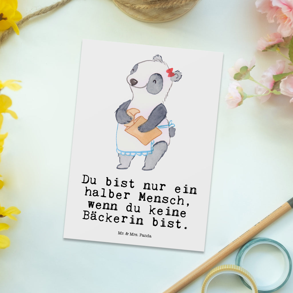 Postkarte Bäckerin mit Herz Geschenkkarte, Grußkarte, Karte, Einladung, Ansichtskarte, Geburtstagskarte, Einladungskarte, Beruf, Ausbildung, Jubiläum, Abschied, Rente, Kollege, Kollegin, Geschenk, Schenken, Arbeitskollege, Mitarbeiter, Firma, Danke, Dankeschön, Bäckerin, Konditorin, Brotbäckerin, Bäckerei, Backstube, Bäckerladen, Brotmanufaktur