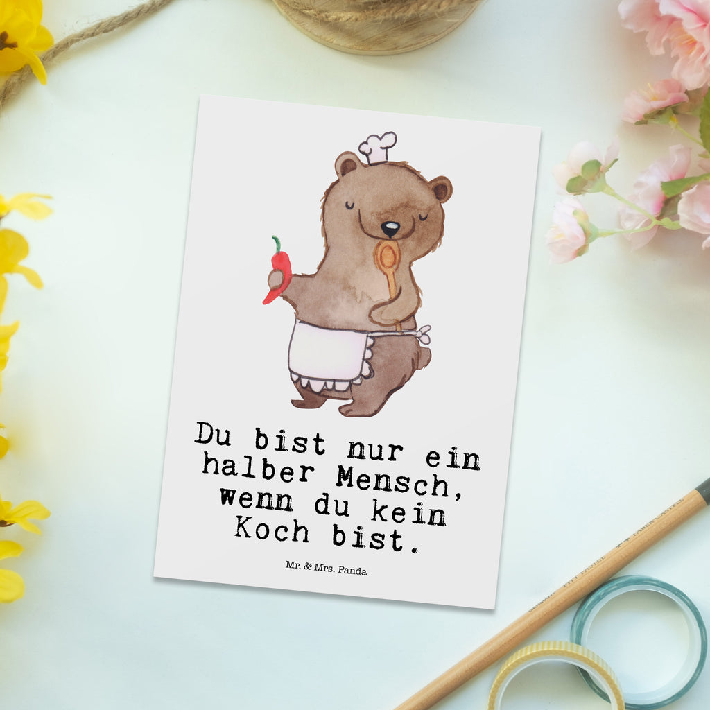 Postkarte Koch mit Herz Geschenkkarte, Grußkarte, Karte, Einladung, Ansichtskarte, Geburtstagskarte, Einladungskarte, Beruf, Ausbildung, Jubiläum, Abschied, Rente, Kollege, Kollegin, Geschenk, Schenken, Arbeitskollege, Mitarbeiter, Firma, Danke, Dankeschön, Koch, Chefkoch, Küchenchef, Küchenmeister, Schiffskoch, Sternekoch, Fernsehkoch, Restaurant
