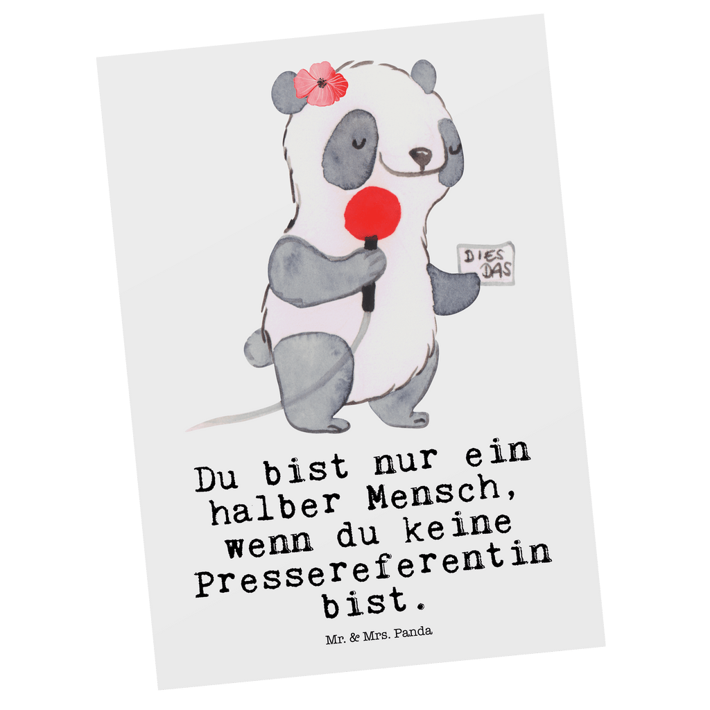 Postkarte Pressereferentin mit Herz Geschenkkarte, Grußkarte, Karte, Einladung, Ansichtskarte, Geburtstagskarte, Einladungskarte, Beruf, Ausbildung, Jubiläum, Abschied, Rente, Kollege, Kollegin, Geschenk, Schenken, Arbeitskollege, Mitarbeiter, Firma, Danke, Dankeschön, Pressereferentin, Pressemitarbeiterin, Presseagentur, Studium