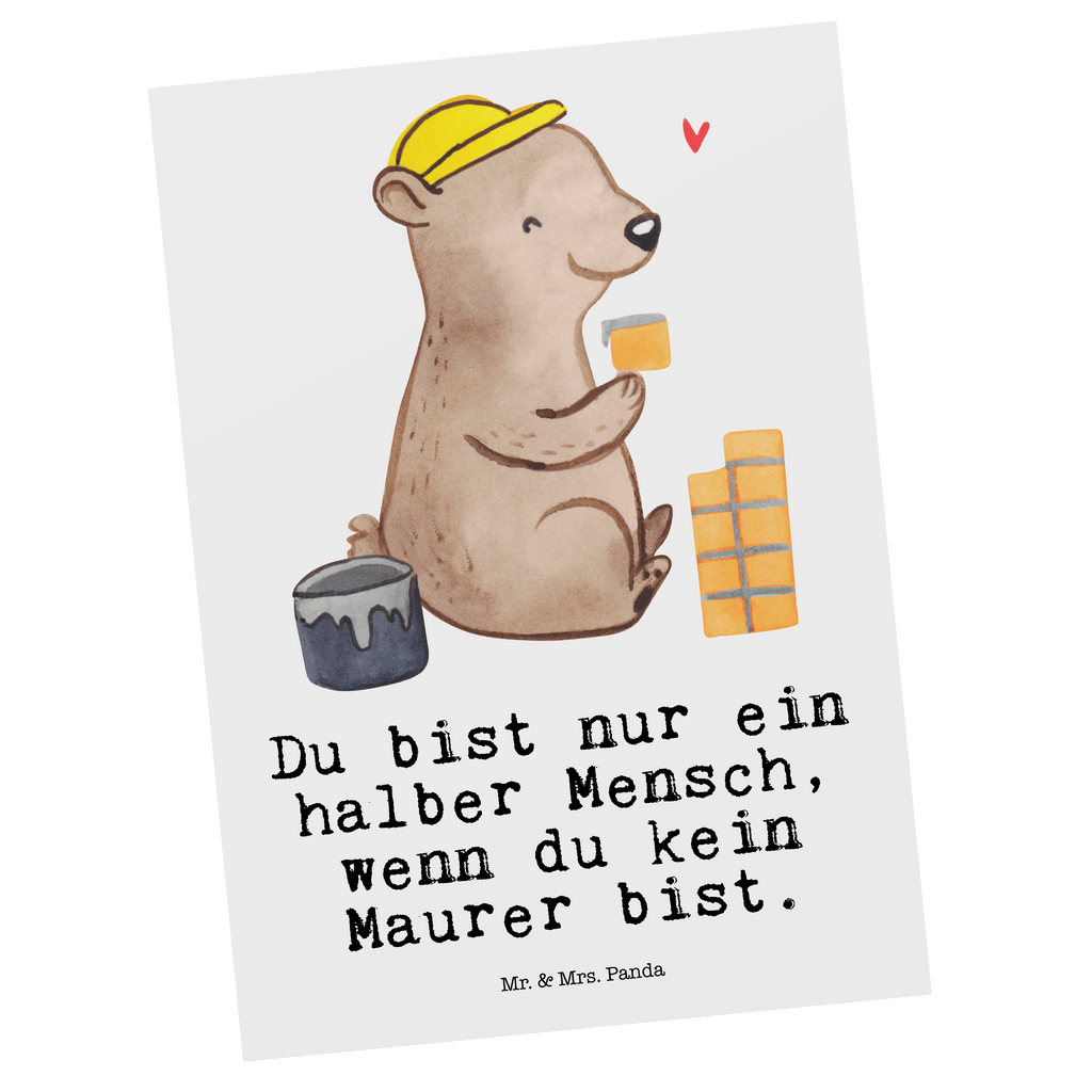 Postkarte Maurer mit Herz Geschenkkarte, Grußkarte, Karte, Einladung, Ansichtskarte, Geburtstagskarte, Einladungskarte, Dankeskarte, Beruf, Ausbildung, Jubiläum, Abschied, Rente, Kollege, Kollegin, Geschenk, Schenken, Arbeitskollege, Mitarbeiter, Firma, Danke, Dankeschön, Maurer, Maurermeister, Gesellenprüfung, Handwerker, Maurerbetrieb