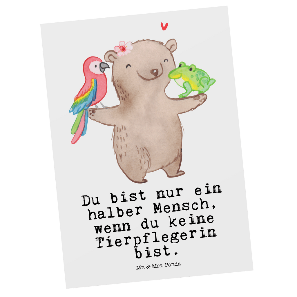 Postkarte Tierpflegerin mit Herz Geschenkkarte, Grußkarte, Karte, Einladung, Ansichtskarte, Geburtstagskarte, Einladungskarte, Beruf, Ausbildung, Jubiläum, Abschied, Rente, Kollege, Kollegin, Geschenk, Schenken, Arbeitskollege, Mitarbeiter, Firma, Danke, Dankeschön