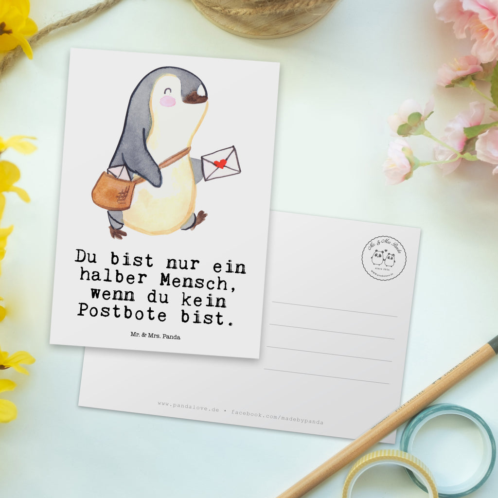 Postkarte Postbote mit Herz Geschenkkarte, Grußkarte, Karte, Einladung, Ansichtskarte, Geburtstagskarte, Einladungskarte, Beruf, Ausbildung, Jubiläum, Abschied, Rente, Kollege, Kollegin, Geschenk, Schenken, Arbeitskollege, Mitarbeiter, Firma, Danke, Dankeschön, Postbote, Briefzusteller, Briefträger, Postler