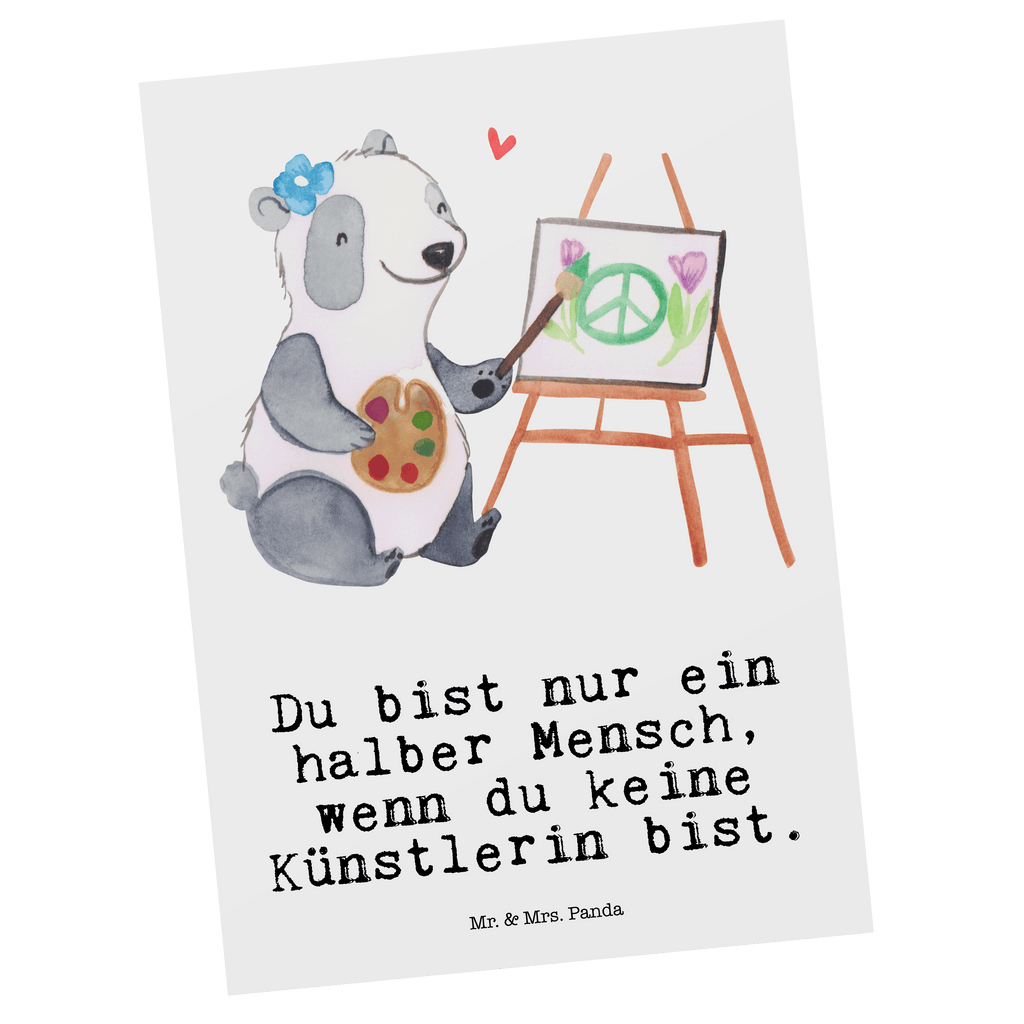 Postkarte Künstlerin mit Herz Geschenkkarte, Grußkarte, Karte, Einladung, Ansichtskarte, Geburtstagskarte, Einladungskarte, Dankeskarte, Beruf, Ausbildung, Jubiläum, Abschied, Rente, Kollege, Kollegin, Geschenk, Schenken, Arbeitskollege, Mitarbeiter, Firma, Danke, Dankeschön, Künstlerin, Malerin, Kunstmalerin, Galerie Eröffnung, Kunstschule