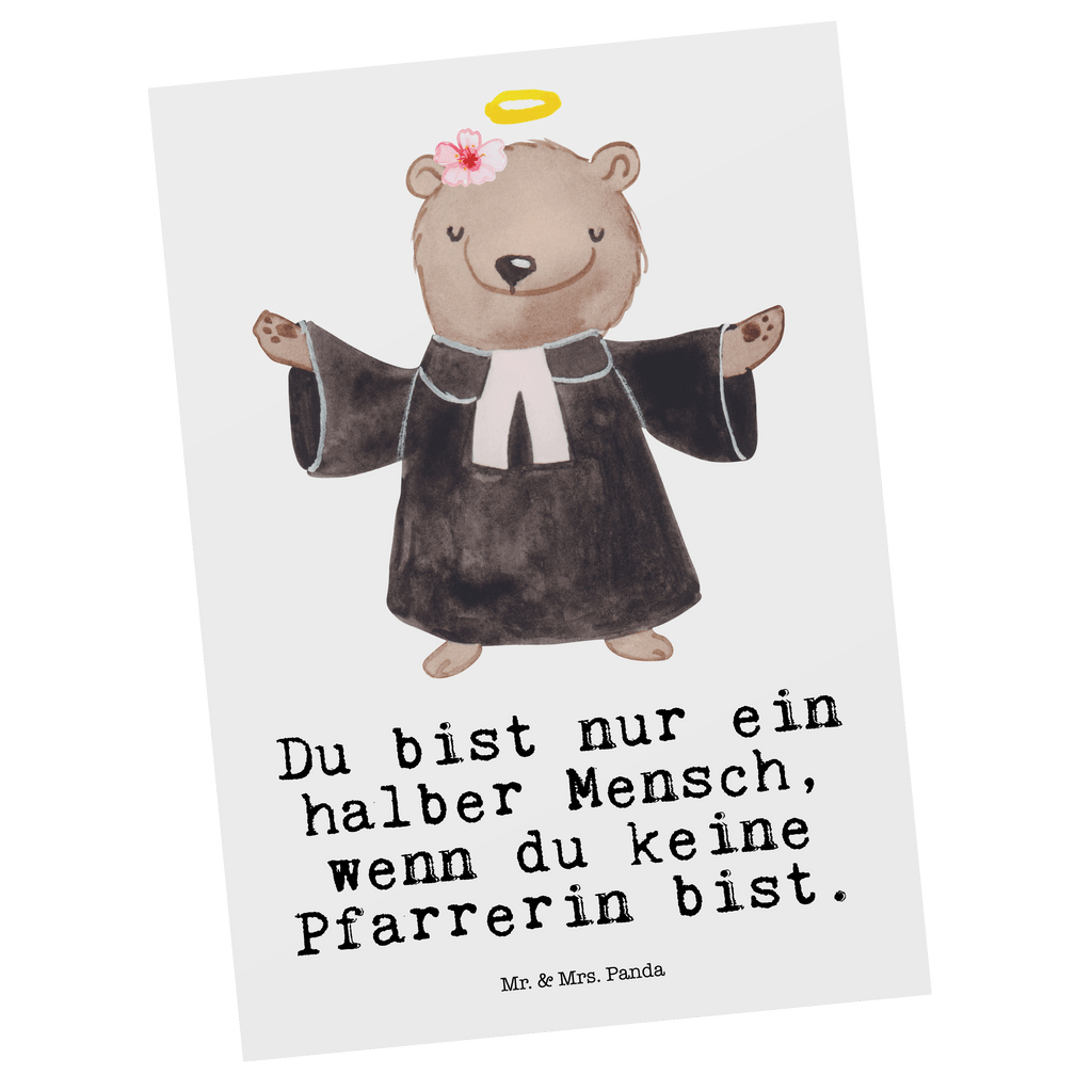 Postkarte Pfarrerin mit Herz Geschenkkarte, Grußkarte, Karte, Einladung, Ansichtskarte, Geburtstagskarte, Einladungskarte, Beruf, Ausbildung, Jubiläum, Abschied, Rente, Kollege, Kollegin, Geschenk, Schenken, Arbeitskollege, Mitarbeiter, Firma, Danke, Dankeschön, Pastorin, Dienerin Gottes<br />Geistliche, Pfarrerin, Predigerin<br />Priesterin, Theologin, Kirche