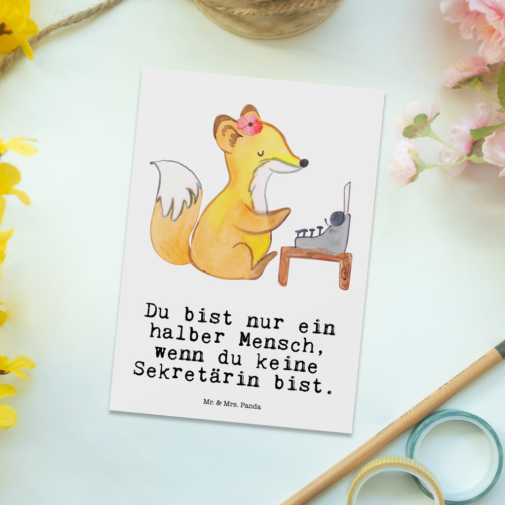 Postkarte Sekretärin mit Herz Geschenkkarte, Grußkarte, Karte, Einladung, Ansichtskarte, Geburtstagskarte, Einladungskarte, Dankeskarte, Beruf, Ausbildung, Jubiläum, Abschied, Rente, Kollege, Kollegin, Geschenk, Schenken, Arbeitskollege, Mitarbeiter, Firma, Danke, Dankeschön