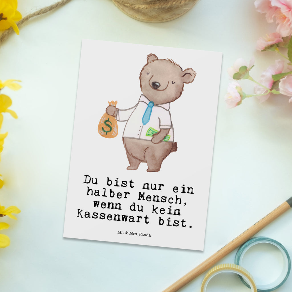 Postkarte Kassenwart mit Herz Geschenkkarte, Grußkarte, Karte, Einladung, Ansichtskarte, Geburtstagskarte, Einladungskarte, Dankeskarte, Beruf, Ausbildung, Jubiläum, Abschied, Rente, Kollege, Kollegin, Geschenk, Schenken, Arbeitskollege, Mitarbeiter, Firma, Danke, Dankeschön, Kassenwart, Schatzmeister, Verein