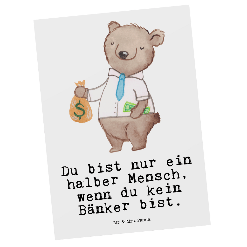 Postkarte Bänker mit Herz Geschenkkarte, Grußkarte, Karte, Einladung, Ansichtskarte, Geburtstagskarte, Einladungskarte, Beruf, Ausbildung, Jubiläum, Abschied, Rente, Kollege, Kollegin, Geschenk, Schenken, Arbeitskollege, Mitarbeiter, Firma, Danke, Dankeschön, Bänker, Bankfachmann, Bankangestellter, Bankberater