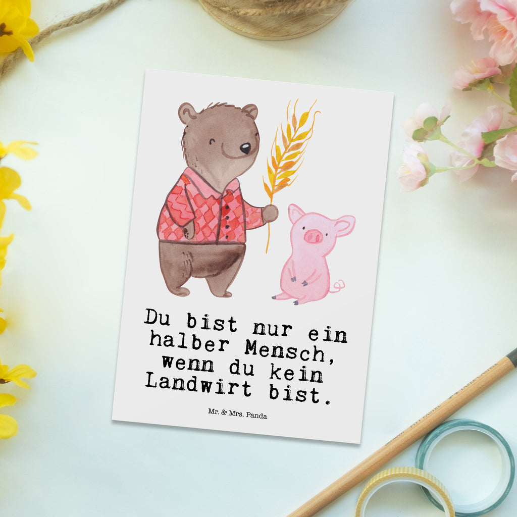 Postkarte Landwirt mit Herz Geschenkkarte, Grußkarte, Karte, Einladung, Ansichtskarte, Geburtstagskarte, Einladungskarte, Beruf, Ausbildung, Jubiläum, Abschied, Rente, Kollege, Kollegin, Geschenk, Schenken, Arbeitskollege, Mitarbeiter, Firma, Danke, Dankeschön, Landwirt; Bauer, Tierwirt, Agronom, Farmer, Bauernhof