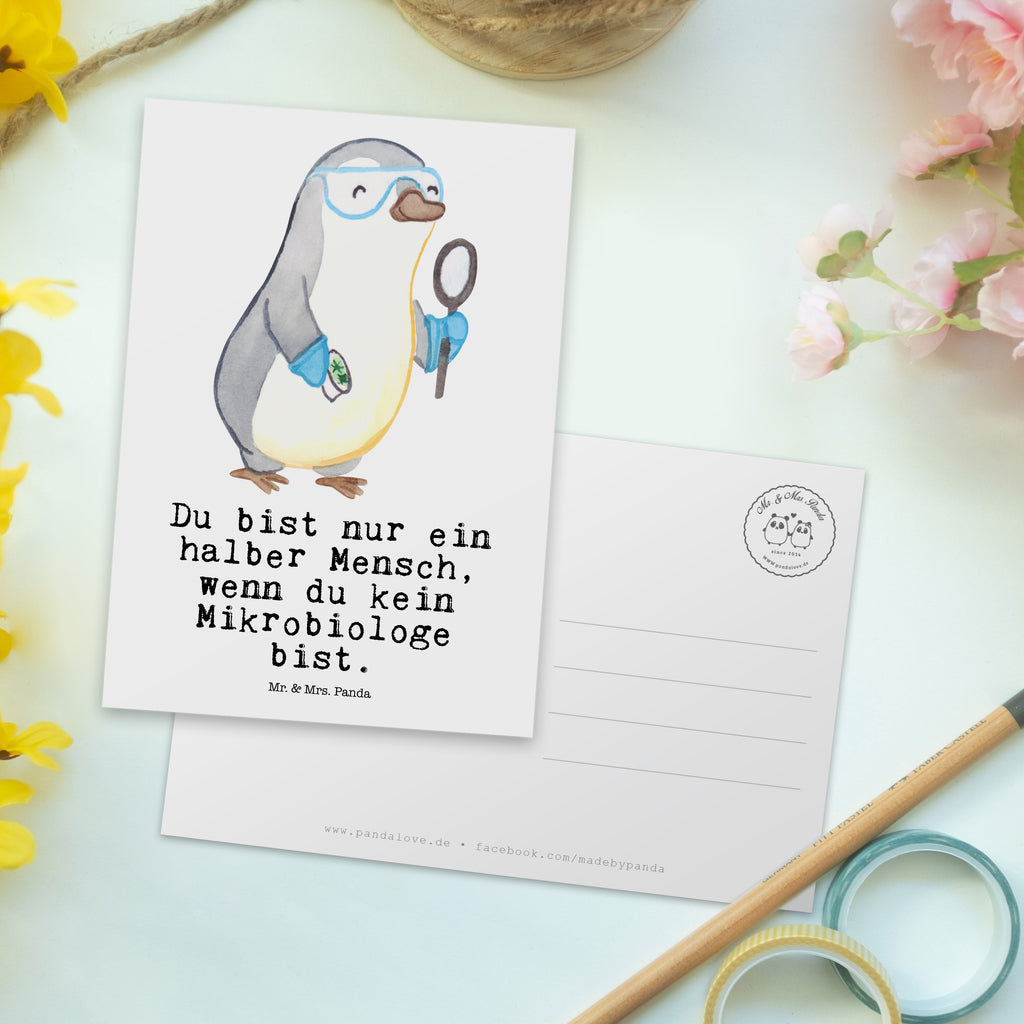 Postkarte Mikrobiologe mit Herz Geschenkkarte, Grußkarte, Karte, Einladung, Ansichtskarte, Geburtstagskarte, Einladungskarte, Dankeskarte, Beruf, Ausbildung, Jubiläum, Abschied, Rente, Kollege, Kollegin, Geschenk, Schenken, Arbeitskollege, Mitarbeiter, Firma, Danke, Dankeschön, Mikrobiologe, Naturwissenschaftler, Labor, Forschung