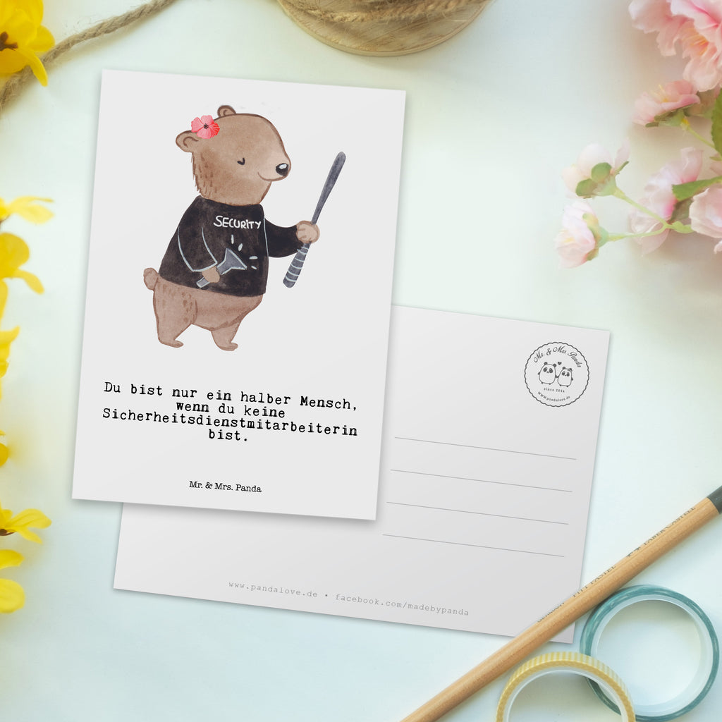 Postkarte Sicherheitsdienstmitarbeiterin mit Herz Geschenkkarte, Grußkarte, Karte, Einladung, Ansichtskarte, Geburtstagskarte, Einladungskarte, Dankeskarte, Beruf, Ausbildung, Jubiläum, Abschied, Rente, Kollege, Kollegin, Geschenk, Schenken, Arbeitskollege, Mitarbeiter, Firma, Danke, Dankeschön
