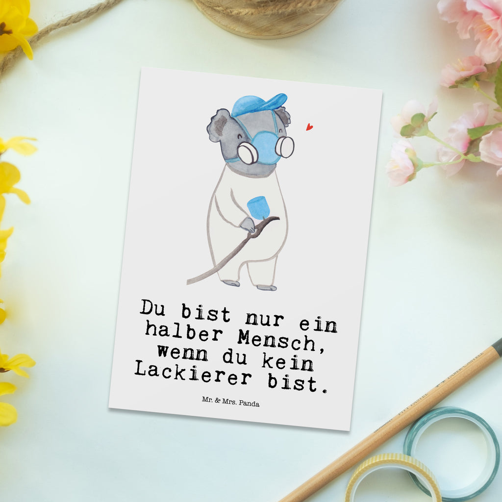 Postkarte Lackierer mit Herz Geschenkkarte, Grußkarte, Karte, Einladung, Ansichtskarte, Geburtstagskarte, Einladungskarte, Beruf, Ausbildung, Jubiläum, Abschied, Rente, Kollege, Kollegin, Geschenk, Schenken, Arbeitskollege, Mitarbeiter, Firma, Danke, Dankeschön, Lackierer, Lackierermeister, Werkstatt Lackierer, Gesellenprüfung