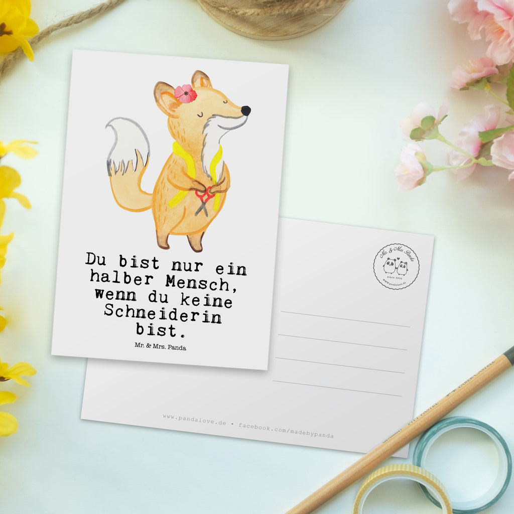 Postkarte Schneiderin mit Herz Geschenkkarte, Grußkarte, Karte, Einladung, Ansichtskarte, Geburtstagskarte, Einladungskarte, Dankeskarte, Beruf, Ausbildung, Jubiläum, Abschied, Rente, Kollege, Kollegin, Geschenk, Schenken, Arbeitskollege, Mitarbeiter, Firma, Danke, Dankeschön