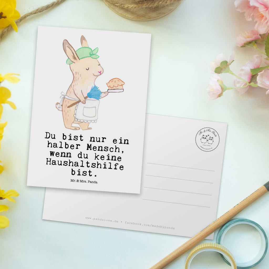 Postkarte Haushaltshilfe mit Herz Geschenkkarte, Grußkarte, Karte, Einladung, Ansichtskarte, Geburtstagskarte, Einladungskarte, Dankeskarte, Beruf, Ausbildung, Jubiläum, Abschied, Rente, Kollege, Kollegin, Geschenk, Schenken, Arbeitskollege, Mitarbeiter, Firma, Danke, Dankeschön, Haushaltshilfe, Putzfrau, Reinigungskraft
