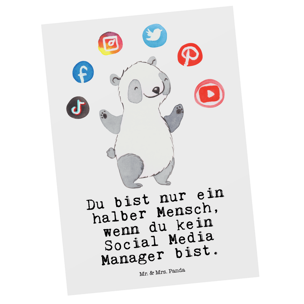 Postkarte Social Media Manager mit Herz Geschenkkarte, Grußkarte, Karte, Einladung, Ansichtskarte, Geburtstagskarte, Einladungskarte, Dankeskarte, Beruf, Ausbildung, Jubiläum, Abschied, Rente, Kollege, Kollegin, Geschenk, Schenken, Arbeitskollege, Mitarbeiter, Firma, Danke, Dankeschön