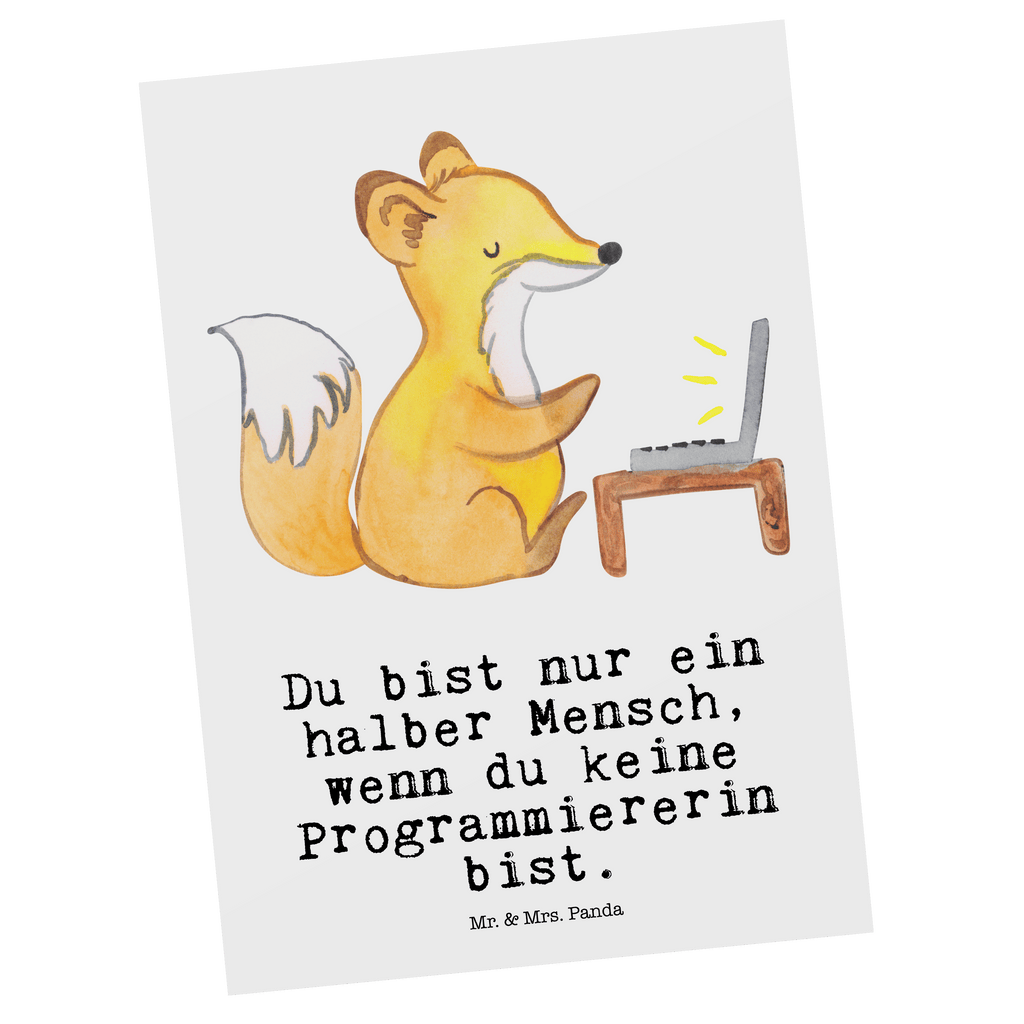 Postkarte Programmiererin mit Herz Geschenkkarte, Grußkarte, Karte, Einladung, Ansichtskarte, Geburtstagskarte, Einladungskarte, Beruf, Ausbildung, Jubiläum, Abschied, Rente, Kollege, Kollegin, Geschenk, Schenken, Arbeitskollege, Mitarbeiter, Firma, Danke, Dankeschön, Programmiererin, Softwareingenieurin, Softwarentwicklerin, Computerfreak, Datenverarbeiterin, Computerfachfrau, IT-Spezialistin, Nerd