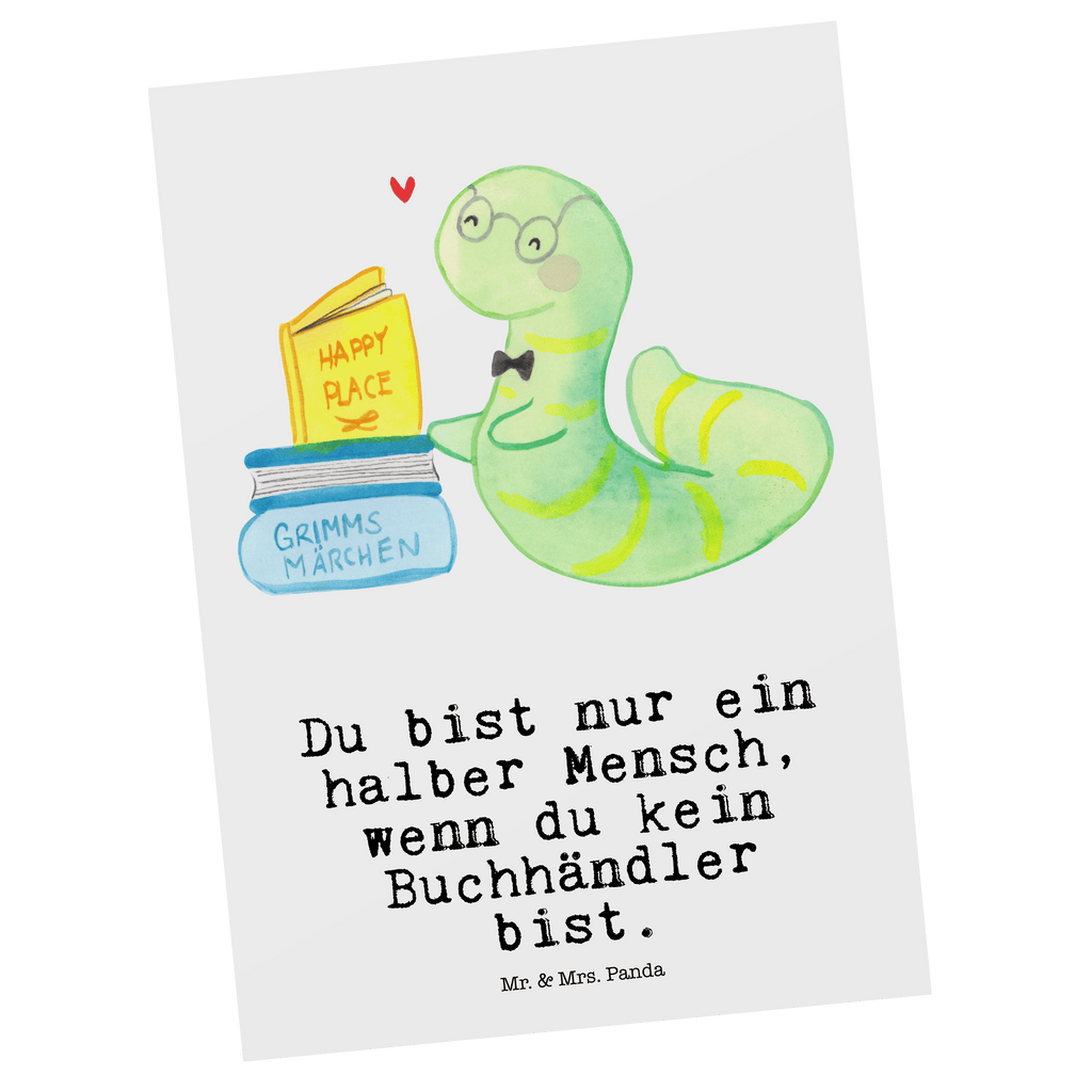 Postkarte Buchhändler mit Herz Geschenkkarte, Grußkarte, Karte, Einladung, Ansichtskarte, Geburtstagskarte, Einladungskarte, Beruf, Ausbildung, Jubiläum, Abschied, Rente, Kollege, Kollegin, Geschenk, Schenken, Arbeitskollege, Mitarbeiter, Firma, Danke, Dankeschön, Buchhändler, Buchhandlung, Buchverkäufer, Bibliothekar, Bücherwurm