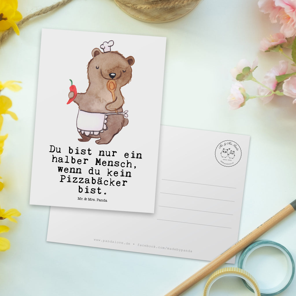 Postkarte Pizzabäcker mit Herz Geschenkkarte, Grußkarte, Karte, Einladung, Ansichtskarte, Geburtstagskarte, Einladungskarte, Dankeskarte, Beruf, Ausbildung, Jubiläum, Abschied, Rente, Kollege, Kollegin, Geschenk, Schenken, Arbeitskollege, Mitarbeiter, Firma, Danke, Dankeschön, Lieferdienstmitarbeiter, Pizzabäcker, Pizzabote, Pizzabringdienst, Lieferbringdienst