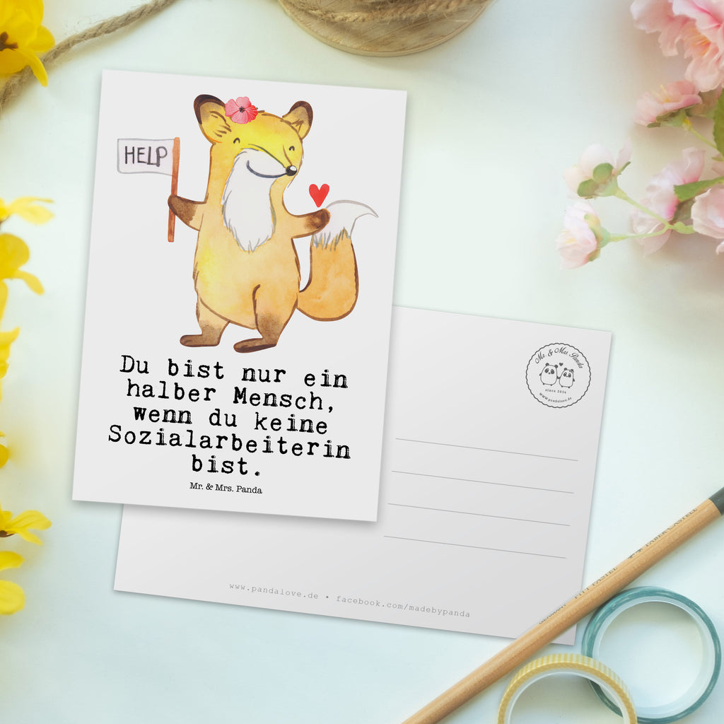 Postkarte Sozialarbeiterin mit Herz Geschenkkarte, Grußkarte, Karte, Einladung, Ansichtskarte, Geburtstagskarte, Einladungskarte, Dankeskarte, Beruf, Ausbildung, Jubiläum, Abschied, Rente, Kollege, Kollegin, Geschenk, Schenken, Arbeitskollege, Mitarbeiter, Firma, Danke, Dankeschön