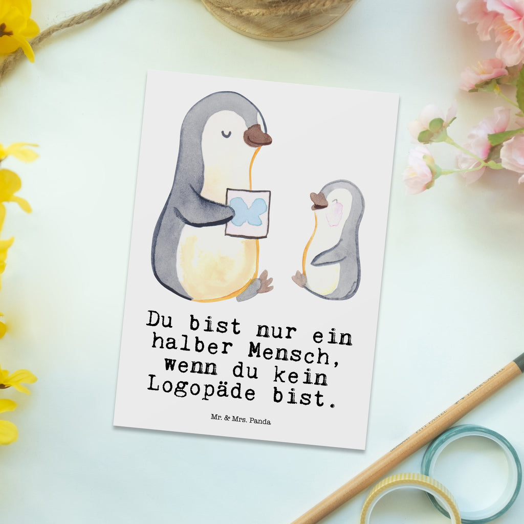 Postkarte Logopäde mit Herz Geschenkkarte, Grußkarte, Karte, Einladung, Ansichtskarte, Geburtstagskarte, Einladungskarte, Beruf, Ausbildung, Jubiläum, Abschied, Rente, Kollege, Kollegin, Geschenk, Schenken, Arbeitskollege, Mitarbeiter, Firma, Danke, Dankeschön, Logopäde, Logopädie, Studium