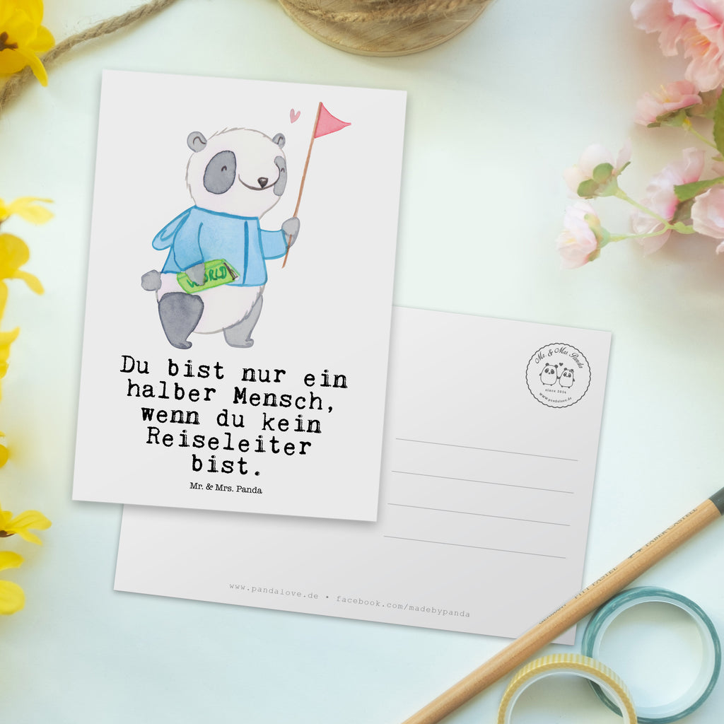 Postkarte Reiseleiter mit Herz Geschenkkarte, Grußkarte, Karte, Einladung, Ansichtskarte, Geburtstagskarte, Einladungskarte, Dankeskarte, Beruf, Ausbildung, Jubiläum, Abschied, Rente, Kollege, Kollegin, Geschenk, Schenken, Arbeitskollege, Mitarbeiter, Firma, Danke, Dankeschön