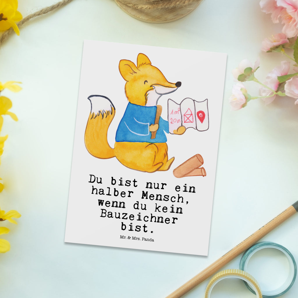 Postkarte Bauzeichner mit Herz Geschenkkarte, Grußkarte, Karte, Einladung, Ansichtskarte, Geburtstagskarte, Einladungskarte, Dankeskarte, Beruf, Ausbildung, Jubiläum, Abschied, Rente, Kollege, Kollegin, Geschenk, Schenken, Arbeitskollege, Mitarbeiter, Firma, Danke, Dankeschön