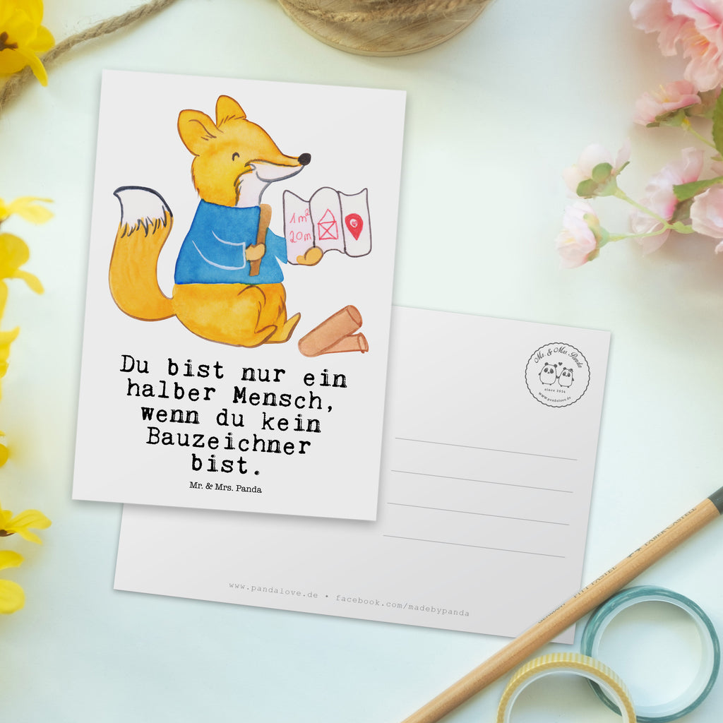 Postkarte Bauzeichner mit Herz Geschenkkarte, Grußkarte, Karte, Einladung, Ansichtskarte, Geburtstagskarte, Einladungskarte, Dankeskarte, Beruf, Ausbildung, Jubiläum, Abschied, Rente, Kollege, Kollegin, Geschenk, Schenken, Arbeitskollege, Mitarbeiter, Firma, Danke, Dankeschön