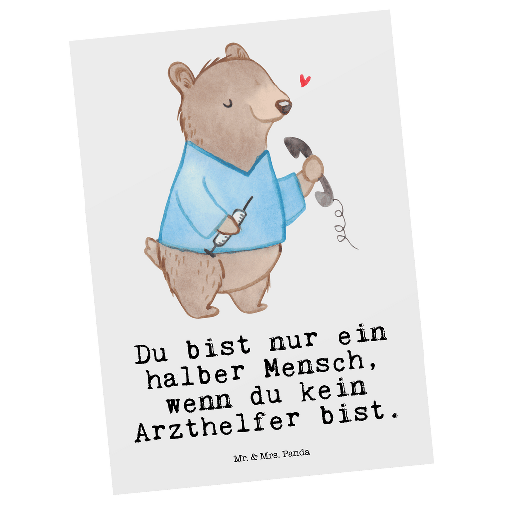 Postkarte Arzthelfer mit Herz Geschenkkarte, Grußkarte, Karte, Einladung, Ansichtskarte, Geburtstagskarte, Einladungskarte, Dankeskarte, Beruf, Ausbildung, Jubiläum, Abschied, Rente, Kollege, Kollegin, Geschenk, Schenken, Arbeitskollege, Mitarbeiter, Firma, Danke, Dankeschön, Arzthelfer, Medizinischer Fachangestellter