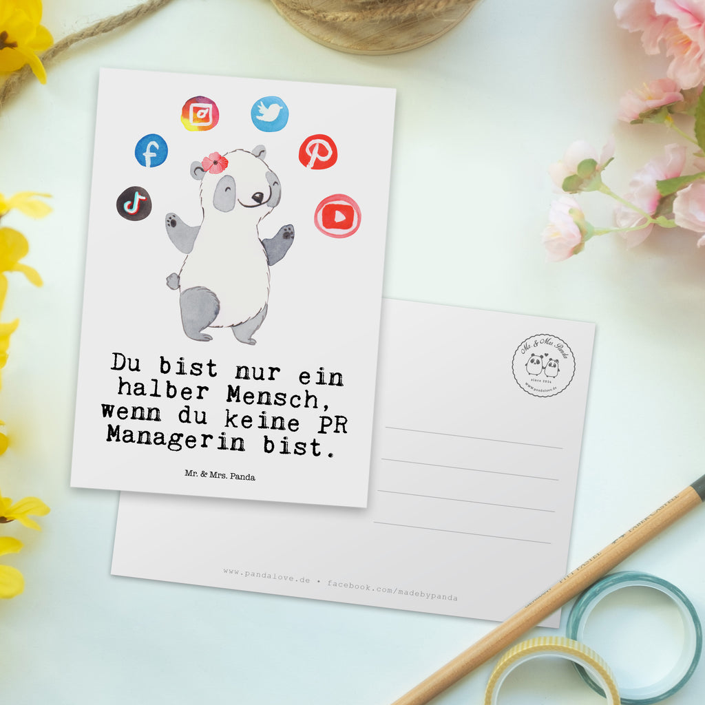 Postkarte PR Managerin mit Herz Geschenkkarte, Grußkarte, Karte, Einladung, Ansichtskarte, Geburtstagskarte, Einladungskarte, Beruf, Ausbildung, Jubiläum, Abschied, Rente, Kollege, Kollegin, Geschenk, Schenken, Arbeitskollege, Mitarbeiter, Firma, Danke, Dankeschön