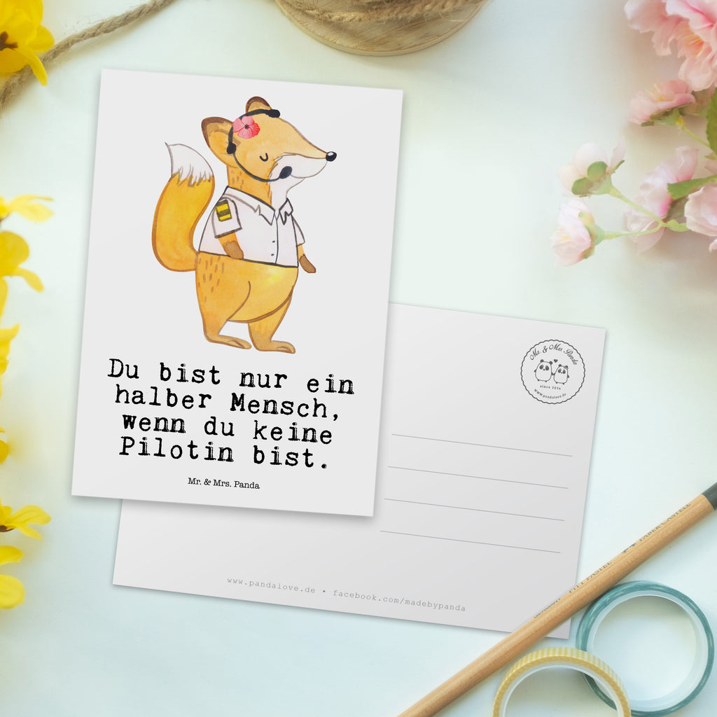 Postkarte Pilotin mit Herz Geschenkkarte, Grußkarte, Karte, Einladung, Ansichtskarte, Geburtstagskarte, Einladungskarte, Beruf, Ausbildung, Jubiläum, Abschied, Rente, Kollege, Kollegin, Geschenk, Schenken, Arbeitskollege, Mitarbeiter, Firma, Danke, Dankeschön, Pilotin, Flugkapitänin, Cockpit, Flugzeug