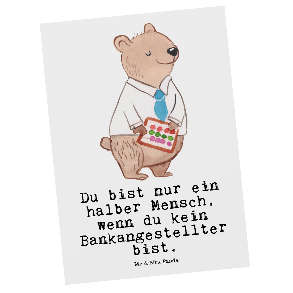 Postkarte Bankangestellter mit Herz Geschenkkarte, Grußkarte, Karte, Einladung, Ansichtskarte, Geburtstagskarte, Einladungskarte, Beruf, Ausbildung, Jubiläum, Abschied, Rente, Kollege, Kollegin, Geschenk, Schenken, Arbeitskollege, Mitarbeiter, Firma, Danke, Dankeschön, Bankangestellter, Bankfachmann, Bänker, Bankberater