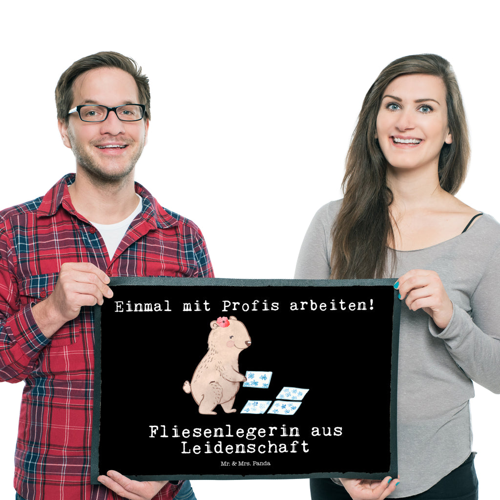 Fußmatte Fliesenlegerin aus Leidenschaft Fliesenlegerin, Gesellenprüfung, Fliesenlegermeisterin, Fliesenlegerbetrieb, Fliesenfachhandel,  Handwerk Türvorleger, Schmutzmatte, Fußabtreter, Matte, Schmutzfänger, Fußabstreifer, Schmutzfangmatte, Türmatte, Motivfußmatte,  Haustürmatte, Vorleger  Beruf, Ausbildung, Jubiläum, Abschied, Rente, Kollege, Kollegin, Geschenk, Schenken, Arbeitskollege, Mitarbeiter, Firma, Danke, Dankeschön
