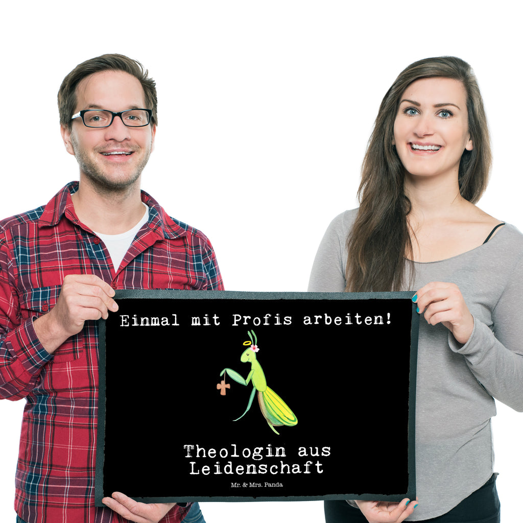 Fußmatte Theologin aus Leidenschaft  Türvorleger, Schmutzmatte, Fußabtreter, Matte, Schmutzfänger, Fußabstreifer, Schmutzfangmatte, Türmatte, Motivfußmatte,  Haustürmatte, Vorleger  Beruf, Ausbildung, Jubiläum, Abschied, Rente, Kollege, Kollegin, Geschenk, Schenken, Arbeitskollege, Mitarbeiter, Firma, Danke, Dankeschön