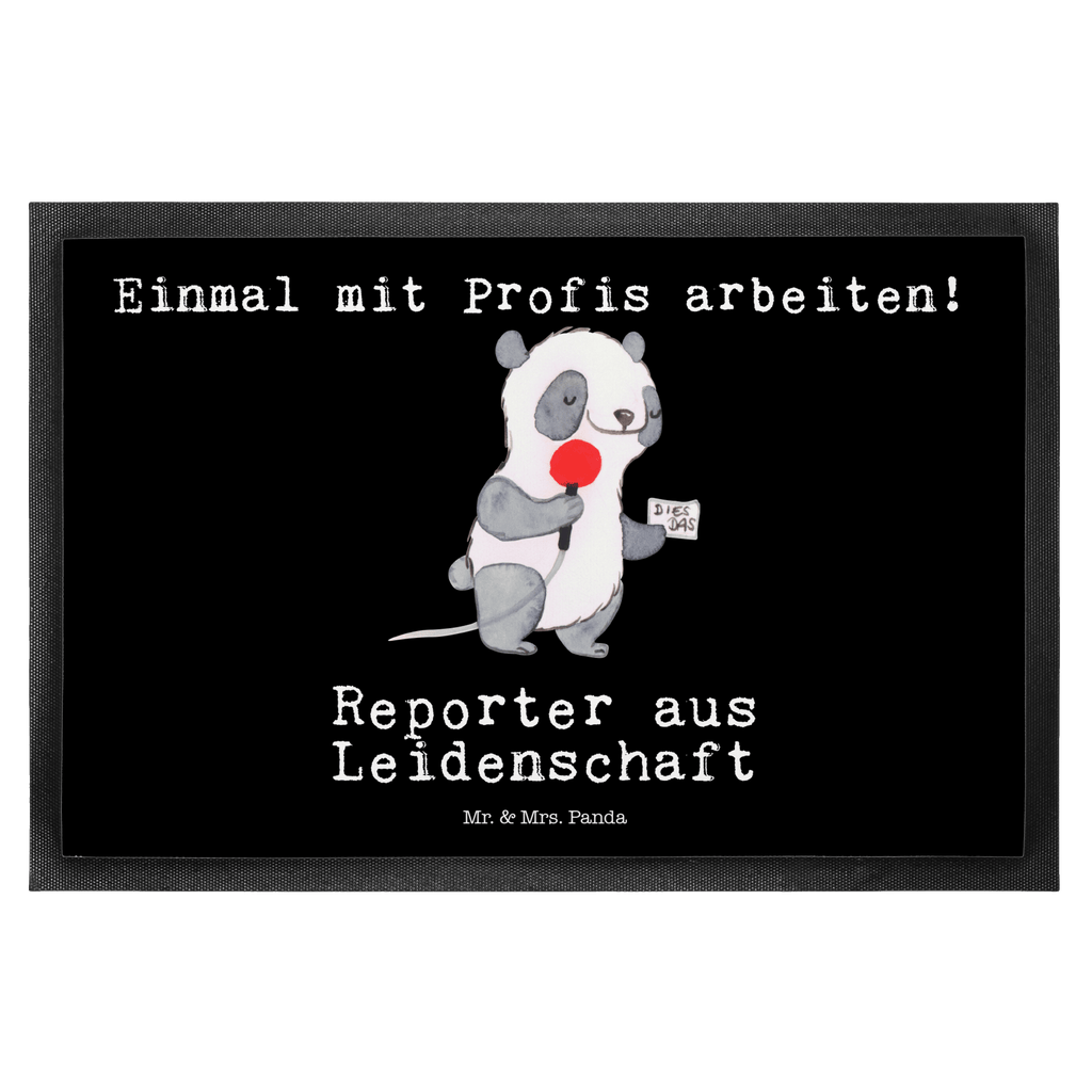 Fußmatte Reporter aus Leidenschaft  Türvorleger, Schmutzmatte, Fußabtreter, Matte, Schmutzfänger, Fußabstreifer, Schmutzfangmatte, Türmatte, Motivfußmatte,  Haustürmatte, Vorleger  Beruf, Ausbildung, Jubiläum, Abschied, Rente, Kollege, Kollegin, Geschenk, Schenken, Arbeitskollege, Mitarbeiter, Firma, Danke, Dankeschön