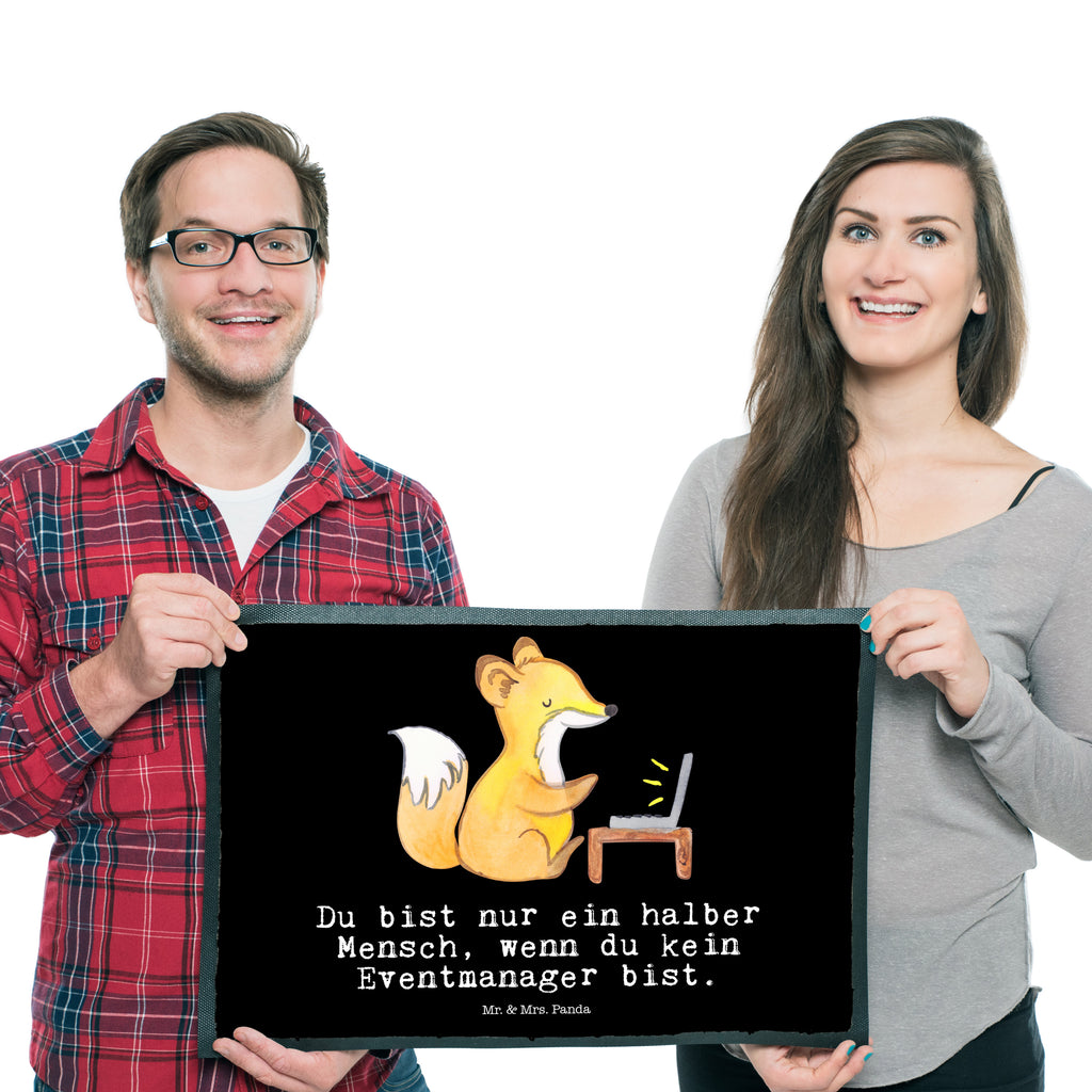 Fußmatte Eventmanager mit Herz Eventmanager, Veranstalter, Promoter,  Türvorleger, Schmutzmatte, Fußabtreter, Matte, Schmutzfänger, Fußabstreifer, Schmutzfangmatte, Türmatte, Motivfußmatte,  Haustürmatte, Vorleger  Beruf, Ausbildung, Jubiläum, Abschied, Rente, Kollege, Kollegin, Geschenk, Schenken, Arbeitskollege, Mitarbeiter, Firma, Danke, Dankeschön