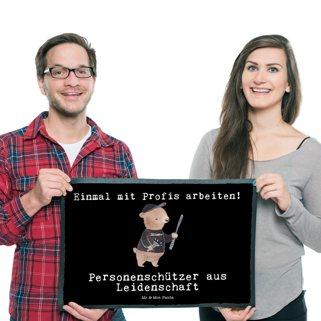 Fußmatte Personenschützer aus Leidenschaft Bodyguard, Personenschützer Türvorleger, Schmutzmatte, Fußabtreter, Matte, Schmutzfänger, Fußabstreifer, Schmutzfangmatte, Türmatte, Motivfußmatte,  Haustürmatte, Vorleger  Beruf, Ausbildung, Jubiläum, Abschied, Rente, Kollege, Kollegin, Geschenk, Schenken, Arbeitskollege, Mitarbeiter, Firma, Danke, Dankeschön