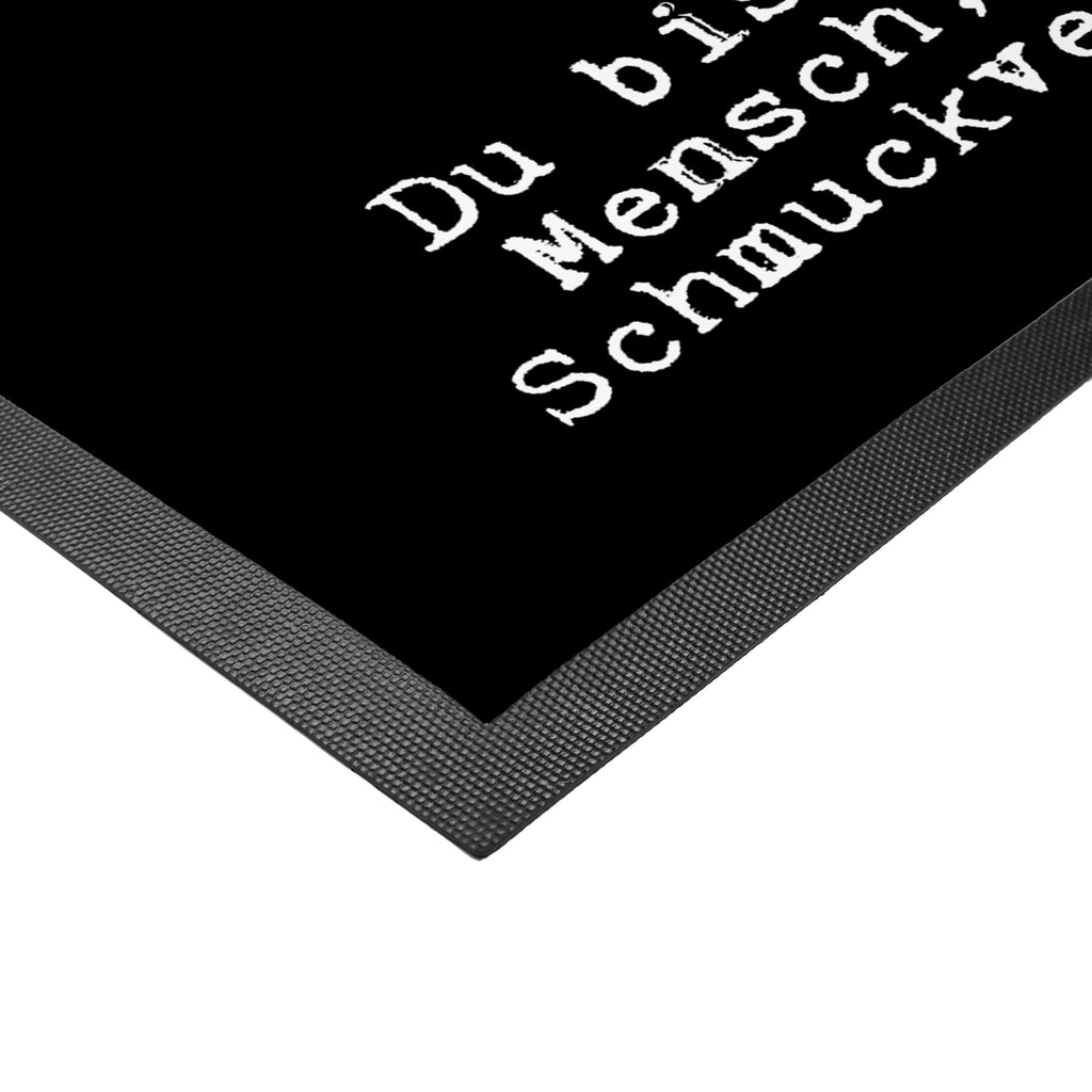 Fußmatte Schmuckverkäuferin mit Herz Schmuckverkäuferin, Juwelier, Goldschmied, Schmied, Schmuckwarenhändler, Schmuckgeschäft, Eröffnung, Ausbildung Türvorleger, Schmutzmatte, Fußabtreter, Matte, Schmutzfänger, Fußabstreifer, Schmutzfangmatte, Türmatte, Motivfußmatte,  Haustürmatte, Vorleger  Beruf, Ausbildung, Jubiläum, Abschied, Rente, Kollege, Kollegin, Geschenk, Schenken, Arbeitskollege, Mitarbeiter, Firma, Danke, Dankeschön