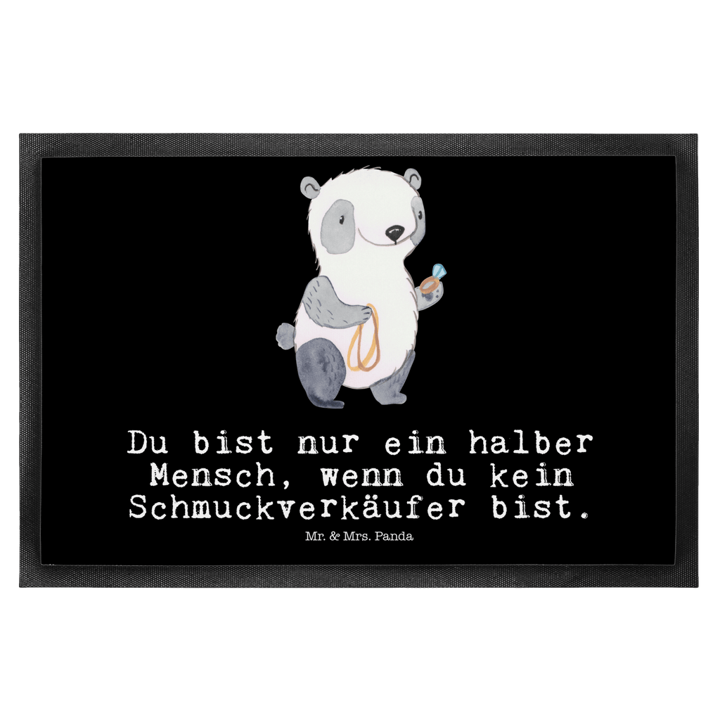 Fußmatte Schmuckverkäufer mit Herz Schmuckverkäufer, Juwelier, Goldschmied, Schmied, Schmuckwarenhändler, Schmuckgeschäft, Eröffnung, Ausbildung,  Türvorleger, Schmutzmatte, Fußabtreter, Matte, Schmutzfänger, Fußabstreifer, Schmutzfangmatte, Türmatte, Motivfußmatte,  Haustürmatte, Vorleger  Beruf, Ausbildung, Jubiläum, Abschied, Rente, Kollege, Kollegin, Geschenk, Schenken, Arbeitskollege, Mitarbeiter, Firma, Danke, Dankeschön