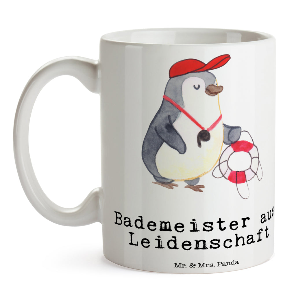 Tasse Bademeister aus Leidenschaft Bademeister, Rettungsschwimmer, Schwimmmeister, Schwimmbad, Freibad, Badeanstalt, Schwimmverein, Schwimmschule,  Becher, Kaffeetasse, Kaffeebecher, Tee, Frühstück, Büro  Beruf, Ausbildung, Jubiläum, Abschied, Rente, Kollege, Kollegin, Geschenk, Schenken, Arbeitskollege, Mitarbeiter, Firma, Danke, Dankeschön