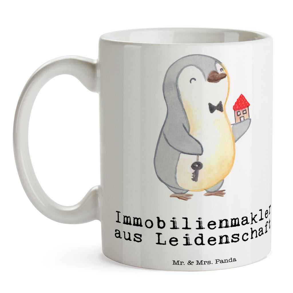 Tasse Immobilienmakler aus Leidenschaft Immobilienmakler, Immobilienhändler, Immobilienkaufmann, Immobilienbüro, Ausbildung, Becher, Kaffeetasse, Kaffeebecher, Tee, Frühstück, Büro  Beruf, Ausbildung, Jubiläum, Abschied, Rente, Kollege, Kollegin, Geschenk, Schenken, Arbeitskollege, Mitarbeiter, Firma, Danke, Dankeschön