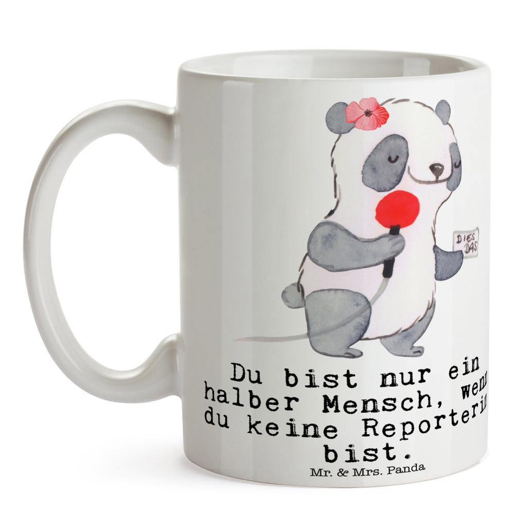 Tasse Reporterin mit Herz  Becher, Kaffeetasse, Kaffeebecher, Tee, Frühstück, Büro  Beruf, Ausbildung, Jubiläum, Abschied, Rente, Kollege, Kollegin, Geschenk, Schenken, Arbeitskollege, Mitarbeiter, Firma, Danke, Dankeschön