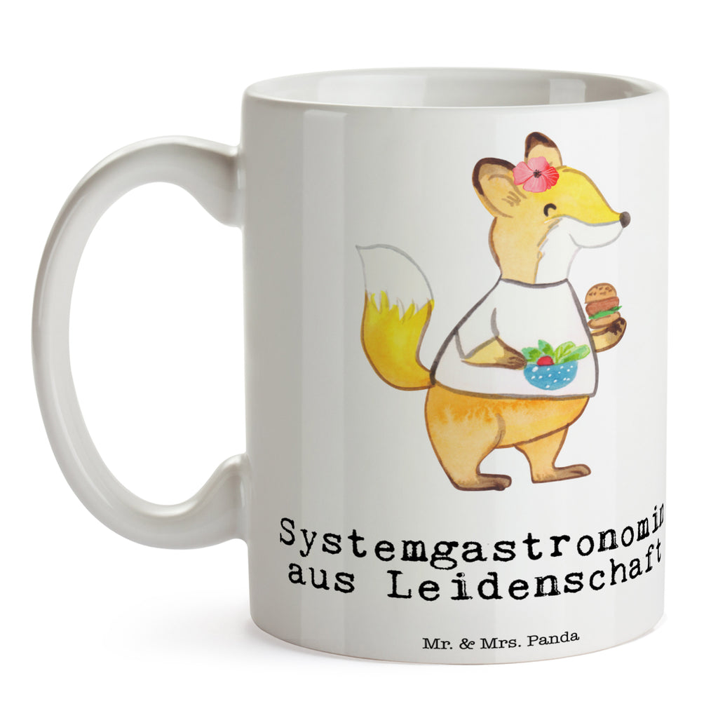 Tasse Systemgastronomin aus Leidenschaft  Becher, Kaffeetasse, Kaffeebecher, Tee, Frühstück, Büro  Beruf, Ausbildung, Jubiläum, Abschied, Rente, Kollege, Kollegin, Geschenk, Schenken, Arbeitskollege, Mitarbeiter, Firma, Danke, Dankeschön