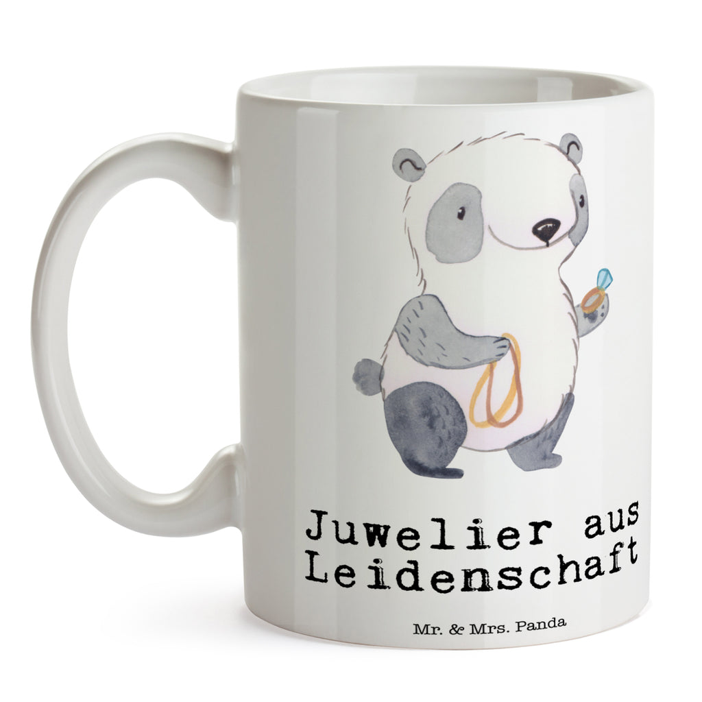 Tasse Juwelier aus Leidenschaft Juwelier, Goldschmied, Schmuckwarenhändler, Schmuckgeschäft, Eröffnung,  Becher, Kaffeetasse, Kaffeebecher, Tee, Frühstück, Büro  Beruf, Ausbildung, Jubiläum, Abschied, Rente, Kollege, Kollegin, Geschenk, Schenken, Arbeitskollege, Mitarbeiter, Firma, Danke, Dankeschön